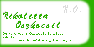nikoletta oszkocsil business card